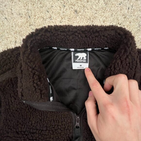 Predator Jacket Women’s Medium Chunky Fleece Full Zip Long Sleeve Brown Soft - Picture 8 of 10